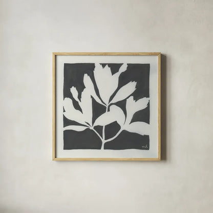 Growing II Gray by Moira Hershey. Shown in a natural wood glass frame for a timeless modern aesthetic. Available as an archival giclee rolled canvas, fine art paper, or poster print. SKU 79800a.