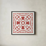 Hacienda Tile I by Moira Hershey. Shown in a sleek black glass frame for a contemporary gallery look. Available as an archival giclee rolled canvas, fine art paper, or poster print. SKU 34519a.