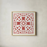 Hacienda Tile I by Moira Hershey. Shown in a natural wood glass frame for a timeless modern aesthetic. Available as an archival giclee rolled canvas, fine art paper, or poster print. SKU 34519a.