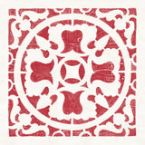 Hacienda Tile I Dark Red by Moira Hershey. SKU 37020a. Archival Giclee Fine art print for wall decor.