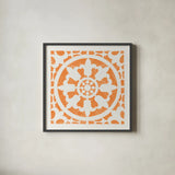Hacienda Tile II by Moira Hershey. Shown in a sleek black glass frame for a contemporary gallery look. Available as an archival giclee rolled canvas, fine art paper, or poster print. SKU 34520a.