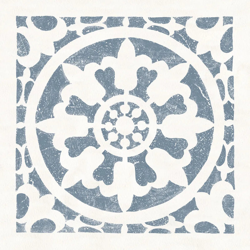 Hacienda Tile II Bluestone by Moira Hershey. SKU 59362a. Archival Giclee Fine art print for wall decor.