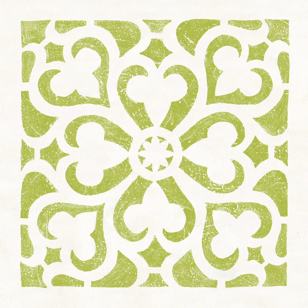 Hacienda Tile III Lime Green by Moira Hershey. SKU 37022a. Archival Giclee Fine art print for wall decor.