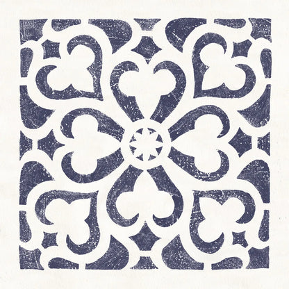 Hacienda Tile III Navy by Moira Hershey. SKU 59363a. Archival Giclee Fine art print for wall decor.