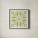 Hacienda Tile IV by Moira Hershey. Shown in a sleek black glass frame for a contemporary gallery look. Available as an archival giclee rolled canvas, fine art paper, or poster print. SKU 34522a.