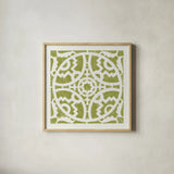 Hacienda Tile IV by Moira Hershey. Shown in a natural wood glass frame for a timeless modern aesthetic. Available as an archival giclee rolled canvas, fine art paper, or poster print. SKU 34522a.