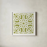 Hacienda Tile IV by Moira Hershey. Shown in a crisp white glass frame for a clean and minimalist style. Available as an archival giclee rolled canvas, fine art paper, or poster print. SKU 34522a.