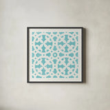 Hacienda Tile V by Moira Hershey. Shown in a sleek black glass frame for a contemporary gallery look. Available as an archival giclee rolled canvas, fine art paper, or poster print. SKU 34523a.