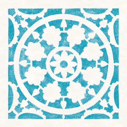Hacienda Tile VI Turquoise by Moira Hershey. SKU 37023a. Archival Giclee Fine art print for wall decor.