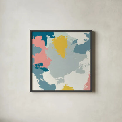 Happy I by Moira Hershey. Shown in a sleek black glass frame for a contemporary gallery look. Available as an archival giclee rolled canvas, fine art paper, or poster print. SKU 35094a.