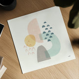 Happy Thoughts I by Moira Hershey. Shown as a detailed flat fine art print, highlighting archival giclee quality. Available as an archival giclee rolled canvas, fine art paper, or poster print. SKU 47272a.