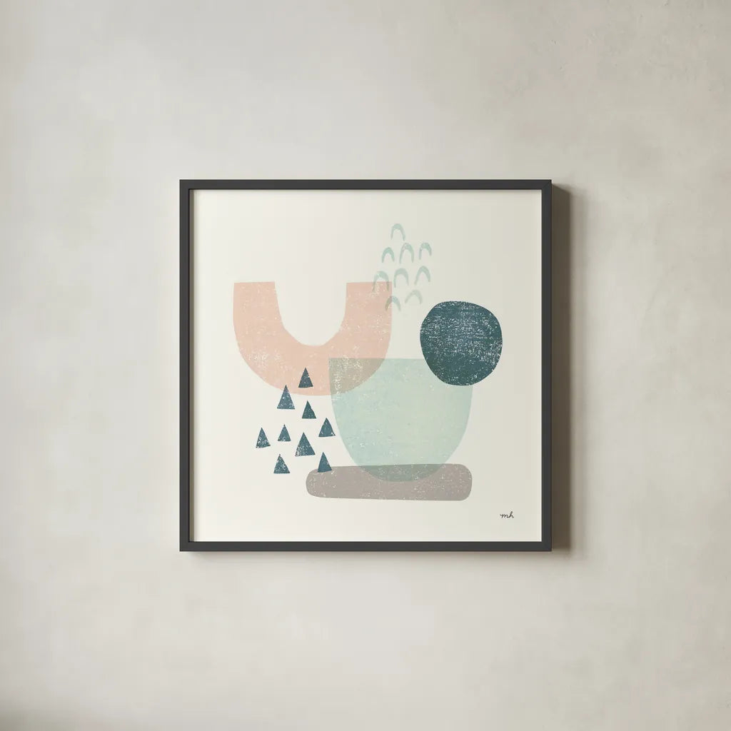 Happy Thoughts II by Moira Hershey. Shown in a sleek black glass frame for a contemporary gallery look. Available as an archival giclee rolled canvas, fine art paper, or poster print. SKU 47273a.