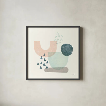 Happy Thoughts II by Moira Hershey. Shown in a sleek black glass frame for a contemporary gallery look. Available as an archival giclee rolled canvas, fine art paper, or poster print. SKU 47273a.
