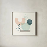 Happy Thoughts II by Moira Hershey. Shown in a crisp white glass frame for a clean and minimalist style. Available as an archival giclee rolled canvas, fine art paper, or poster print. SKU 47273a.