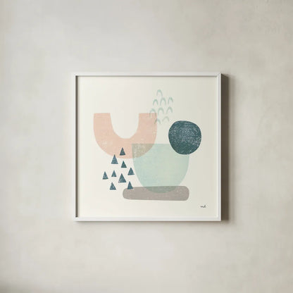 Happy Thoughts II by Moira Hershey. Shown in a crisp white glass frame for a clean and minimalist style. Available as an archival giclee rolled canvas, fine art paper, or poster print. SKU 47273a.