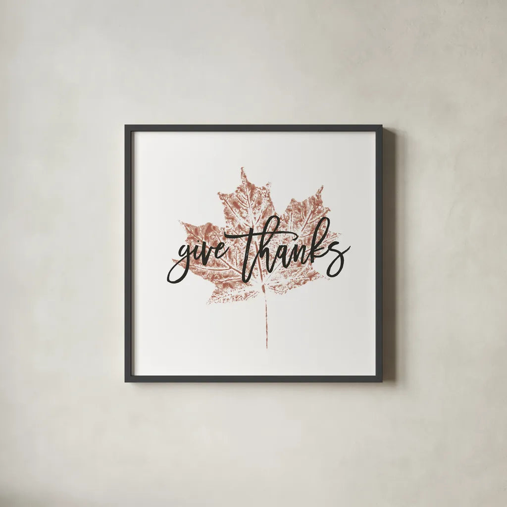 Harvest Sentiments I by Moira Hershey. Shown in a sleek black glass frame for a contemporary gallery look. Available as an archival giclee rolled canvas, fine art paper, or poster print. SKU 36110a.