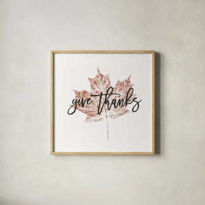 Harvest Sentiments I by Moira Hershey. Shown in a natural wood glass frame for a timeless modern aesthetic. Available as an archival giclee rolled canvas, fine art paper, or poster print. SKU 36110a.