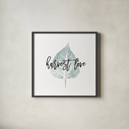 Harvest Sentiments III by Moira Hershey. Shown in a sleek black glass frame for a contemporary gallery look. Available as an archival giclee rolled canvas, fine art paper, or poster print. SKU 36112a.