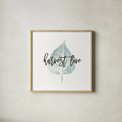 Harvest Sentiments III by Moira Hershey. Shown in a natural wood glass frame for a timeless modern aesthetic. Available as an archival giclee rolled canvas, fine art paper, or poster print. SKU 36112a.