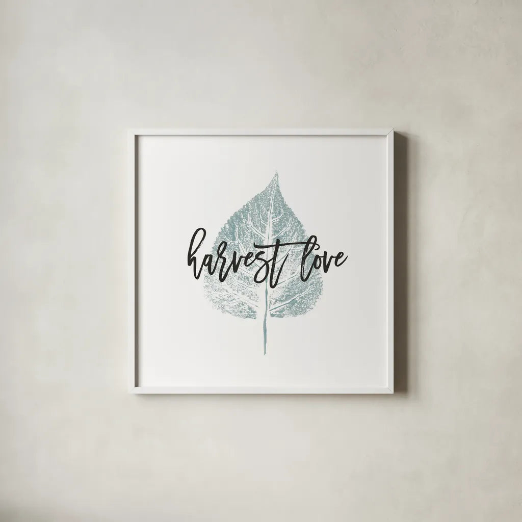 Harvest Sentiments III by Moira Hershey. Shown in a crisp white glass frame for a clean and minimalist style. Available as an archival giclee rolled canvas, fine art paper, or poster print. SKU 36112a.