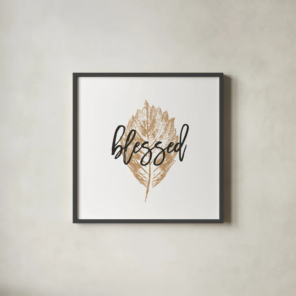 Harvest Sentiments IV by Moira Hershey. Shown in a sleek black glass frame for a contemporary gallery look. Available as an archival giclee rolled canvas, fine art paper, or poster print. SKU 36113a.