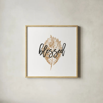 Harvest Sentiments IV by Moira Hershey. Shown in a natural wood glass frame for a timeless modern aesthetic. Available as an archival giclee rolled canvas, fine art paper, or poster print. SKU 36113a.