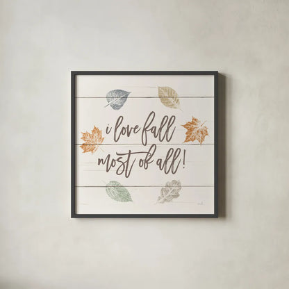 Harvest Sentiments Sign I Light by Moira Hershey. Shown in a sleek black glass frame for a contemporary gallery look. Available as an archival giclee rolled canvas, fine art paper, or poster print. SKU 76221a.