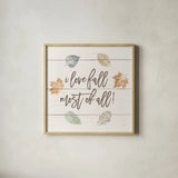 Harvest Sentiments Sign I Light by Moira Hershey. Shown in a natural wood glass frame for a timeless modern aesthetic. Available as an archival giclee rolled canvas, fine art paper, or poster print. SKU 76221a.