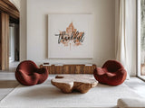 Harvest Sentiments VI by Moira Hershey. Shown as extra-large giant wall art in a modern living room. Available as an archival giclee rolled canvas, fine art paper, or poster print. SKU 36351a.