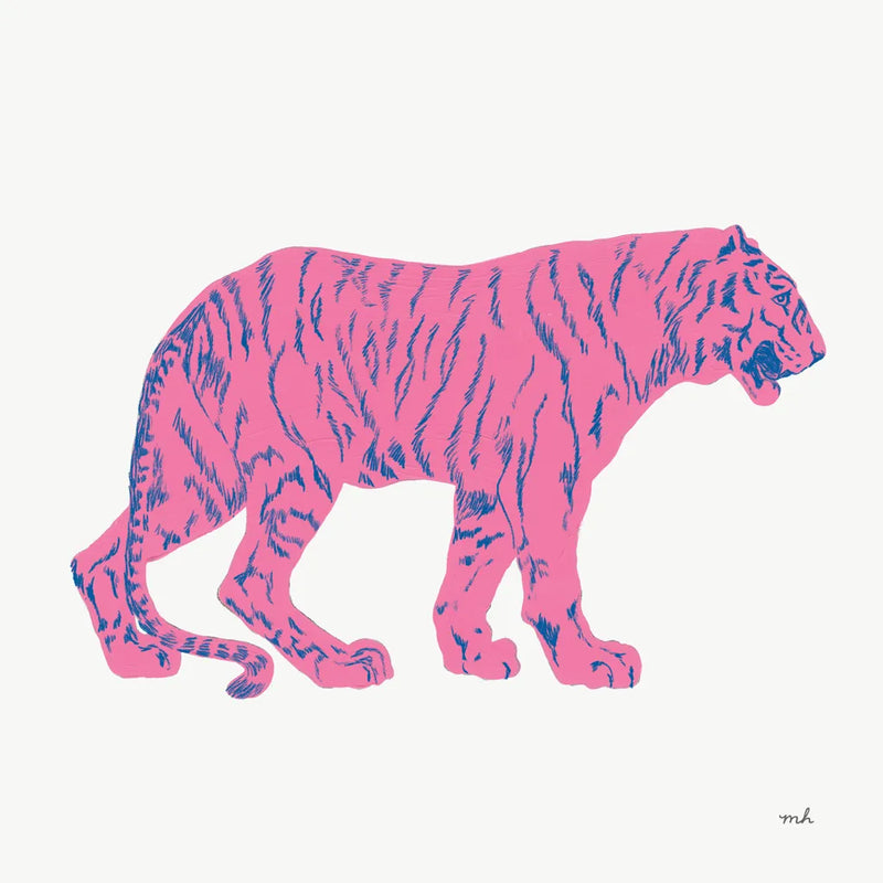 Hey Tiger I by Moira Hershey. SKU 53233a. Archival Giclee Fine art print for wall decor.