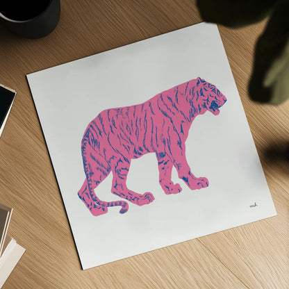 Hey Tiger I by Moira Hershey. Shown as a detailed flat fine art print, highlighting archival giclee quality. Available as an archival giclee rolled canvas, fine art paper, or poster print. SKU 53233a.