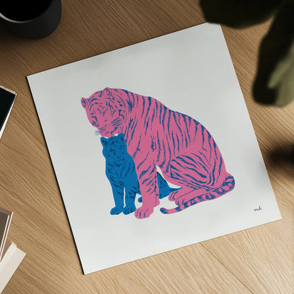 Hey Tiger II by Moira Hershey. Shown as a detailed flat fine art print, highlighting archival giclee quality. Available as an archival giclee rolled canvas, fine art paper, or poster print. SKU 53234a.