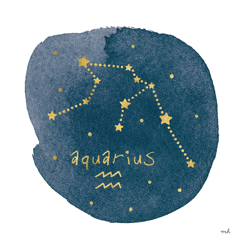 Horoscope Aquarius by Moira Hershey. SKU 48899a. Archival Giclee Fine art print for wall decor.