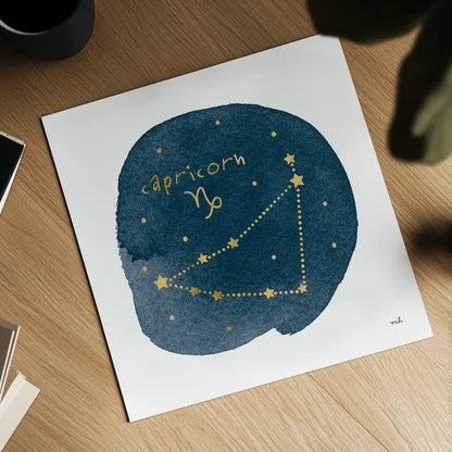 Horoscope Capricorn by Moira Hershey. Shown as a detailed flat fine art print, highlighting archival giclee quality. Available as an archival giclee rolled canvas, fine art paper, or poster print. SKU 48901a.