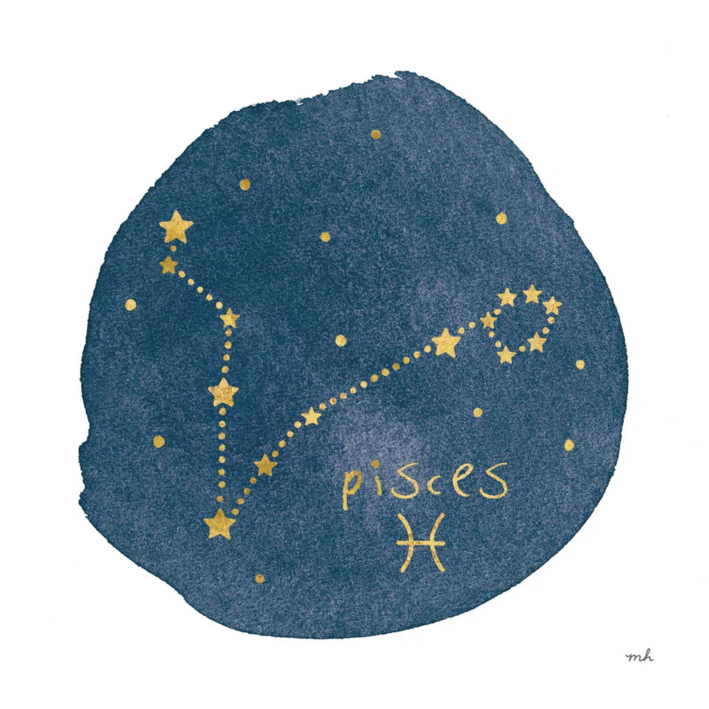 Horoscope Pisces by Moira Hershey. SKU 48905a. Archival Giclee Fine art print for wall decor.