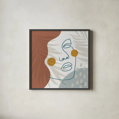 Island Breeze I by Moira Hershey. Shown in a sleek black glass frame for a contemporary gallery look. Available as an archival giclee rolled canvas, fine art paper, or poster print. SKU 65306a.