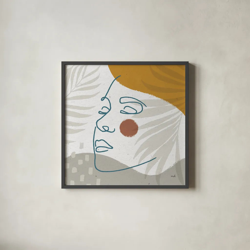 Island Breeze II by Moira Hershey. Shown in a sleek black glass frame for a contemporary gallery look. Available as an archival giclee rolled canvas, fine art paper, or poster print. SKU 65307a.