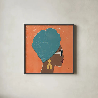 Kenya Couture I Bright by Moira Hershey. Shown in a sleek black glass frame for a contemporary gallery look. Available as an archival giclee rolled canvas, fine art paper, or poster print. SKU 68243a.