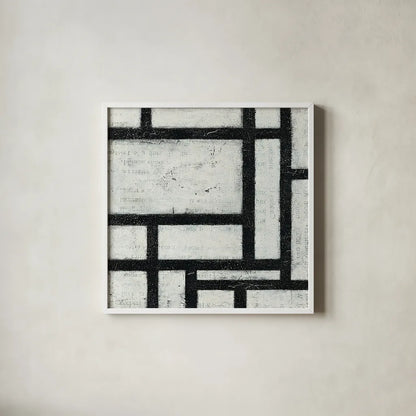 Labyrinth II by Moira Hershey. Shown in a crisp white glass frame for a clean and minimalist style. Available as an archival giclee rolled canvas, fine art paper, or poster print. SKU 34342a.