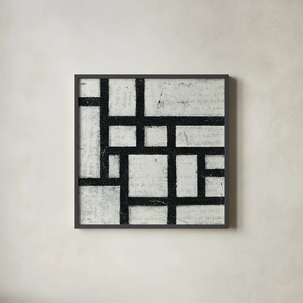 Labyrinth III by Moira Hershey. Shown in a sleek black glass frame for a contemporary gallery look. Available as an archival giclee rolled canvas, fine art paper, or poster print. SKU 34343a.