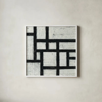 Labyrinth III by Moira Hershey. Shown in a crisp white glass frame for a clean and minimalist style. Available as an archival giclee rolled canvas, fine art paper, or poster print. SKU 34343a.