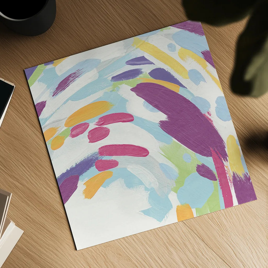 Laughter II Bright by Moira Hershey. Shown as a detailed flat fine art print, highlighting archival giclee quality. Available as an archival giclee rolled canvas, fine art paper, or poster print. SKU 56828a.