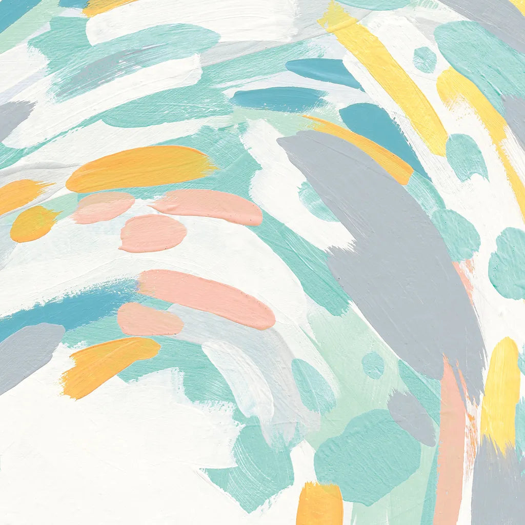 Laughter II Turquoise and Peach by Moira Hershey. SKU 46986a. Archival Giclee Fine art print for wall decor.