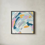 Laughter III by Moira Hershey. Shown in a sleek black glass frame for a contemporary gallery look. Available as an archival giclee rolled canvas, fine art paper, or poster print. SKU 34873a.