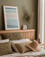 Layers by Moira Hershey. shown as a paper print in a natural frame. Available as a archival giclee rolled canvas, fine art paper, or poster print. SKU 42435h.