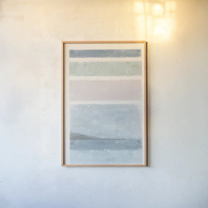 Layers by Moira Hershey. shown as a paper print in a natural frame. Available as a archival giclee rolled canvas, fine art paper, or poster print. SKU 42435h.
