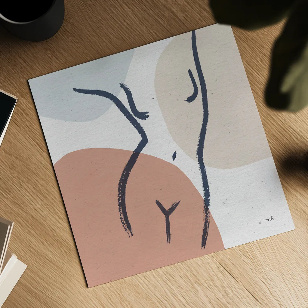 Line Figures I by Moira Hershey. Shown as a detailed flat fine art print, highlighting archival giclee quality. Available as an archival giclee rolled canvas, fine art paper, or poster print. SKU 63771a.