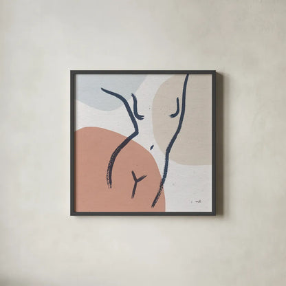 Line Figures I by Moira Hershey. Shown in a sleek black glass frame for a contemporary gallery look. Available as an archival giclee rolled canvas, fine art paper, or poster print. SKU 63771a.