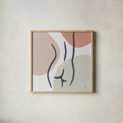 Line Figures II by Moira Hershey. Shown in a natural wood glass frame for a timeless modern aesthetic. Available as an archival giclee rolled canvas, fine art paper, or poster print. SKU 63772a.