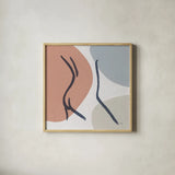 Line Figures III by Moira Hershey. Shown in a natural wood glass frame for a timeless modern aesthetic. Available as an archival giclee rolled canvas, fine art paper, or poster print. SKU 63773a.